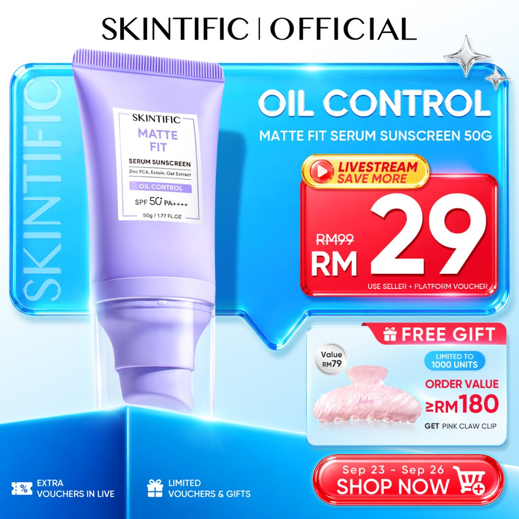 [NO.1] SKINTIFIC Matte Fit Serum Sunscreen SPF50+PA++++UV Protection Oil Control Fast-Absorbing No White Cast
