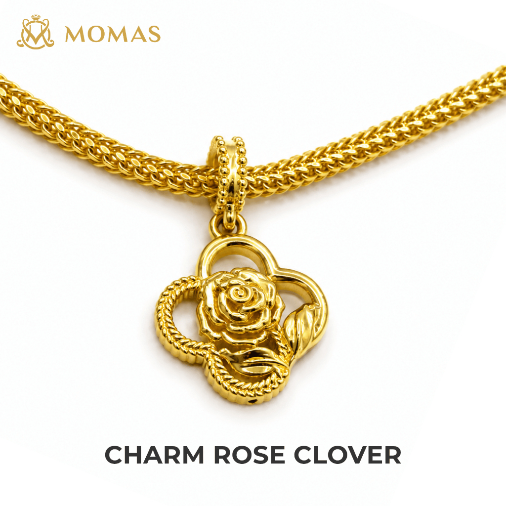 MOMAS Bead Emas 916 Rose Clover Bead 916 Emas Tulen MOMAS Bead Bajet Viral Murah Emas 916 Termurah