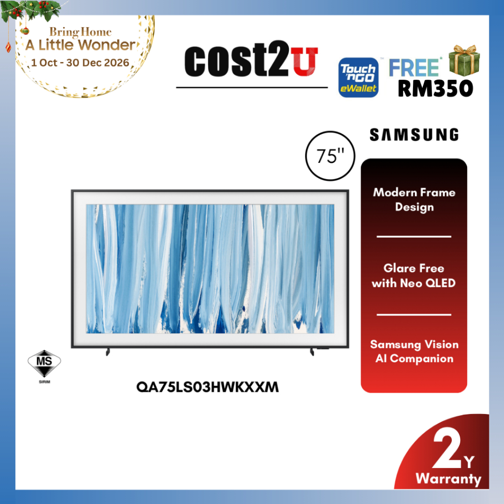 Samsung 75" The Frame LS03B LS03D LS03F LS03H QLED 4K Lifestyle Smart AI TV QA75LS03FW QA75LS03DA QA75LS03FW Television