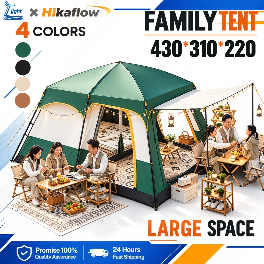 Khemah Unta Besar Camel Tent 5-8-12 Person Large Camping Tent Outdoor Waterproof Home Tent