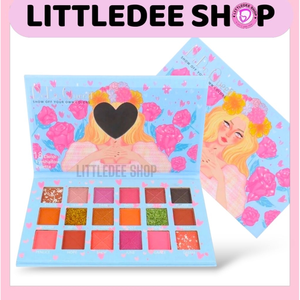 DoDo Queen Rose Flower girl 18 colors eyeshadow Pembayang Mata 18 warna
