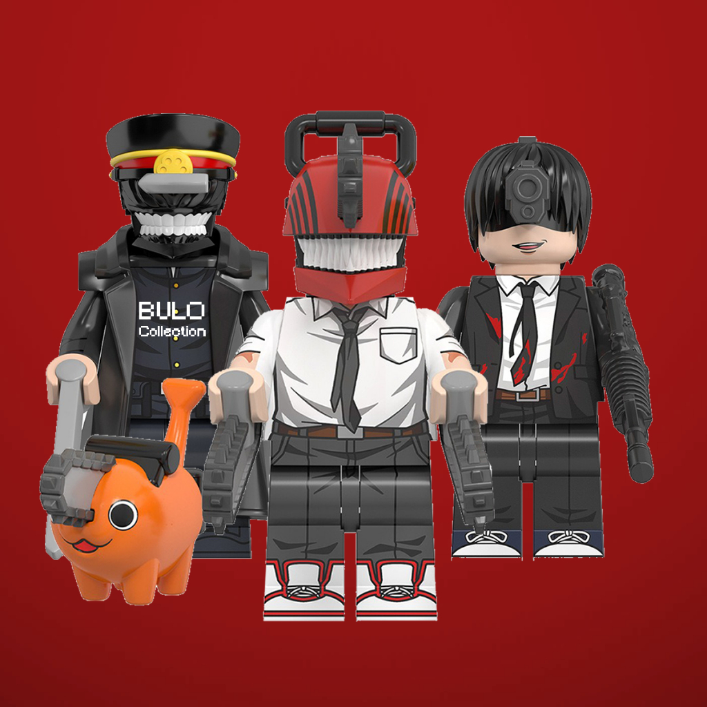 Chainsaw Man Custom Mini Figures Denji Samurai Sword Gun Building Blocks Toys Mainan Assemble Action Bricks Toys Kids