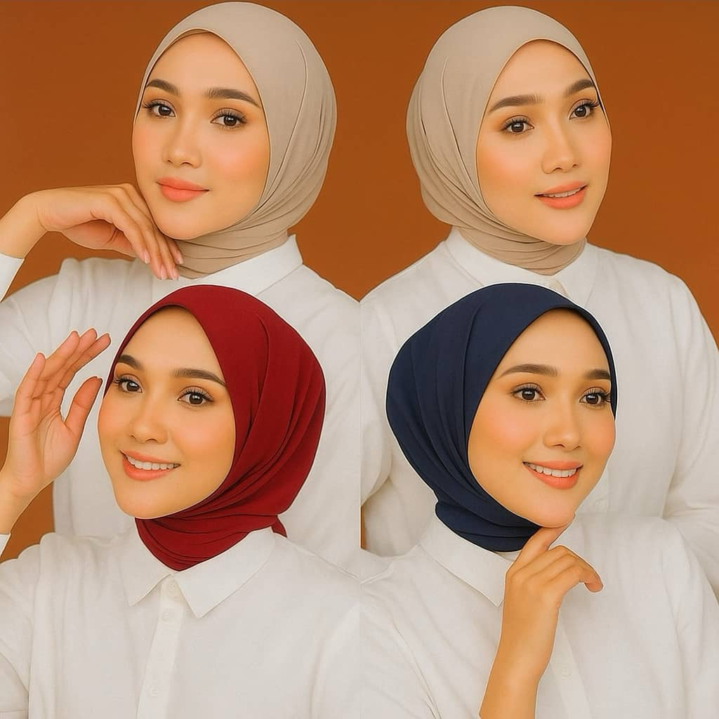Aura Hoodie Shawl Instant Premium Chiffon wanita