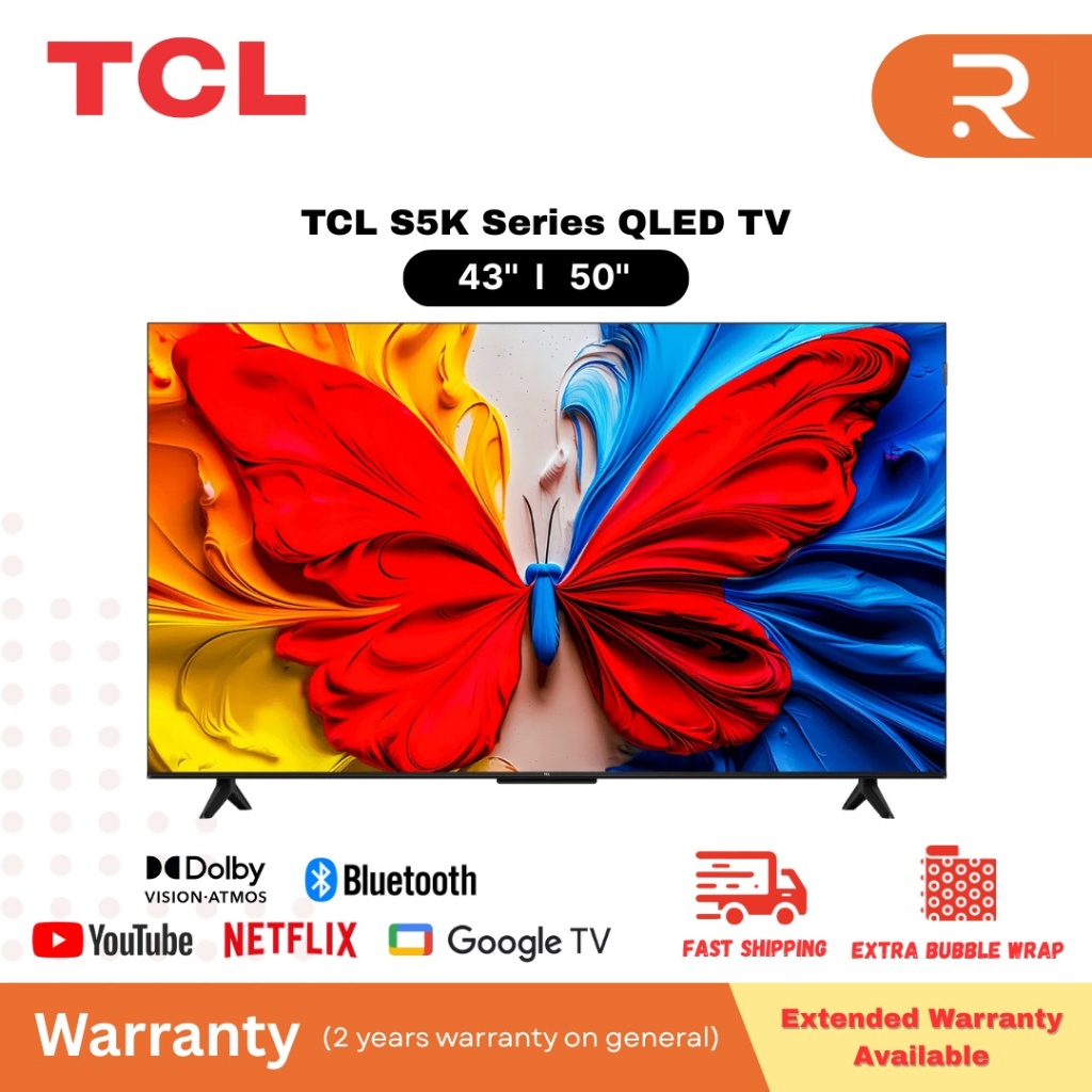 [FREE SHIPPING - PNG/KDH/PERLIS] TCL 43'' 50'' S5K 2K QLED GOOGLE TV 43S5K 50S5K 43H5F