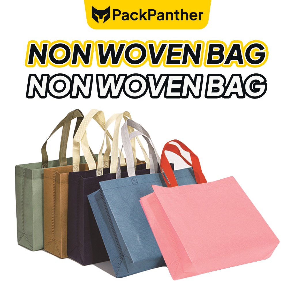 Beg Non Woven Kitar Semula Eco Friendly Reusable Shopping Tote Goodie Bag Handle Bag Tahan Lasak