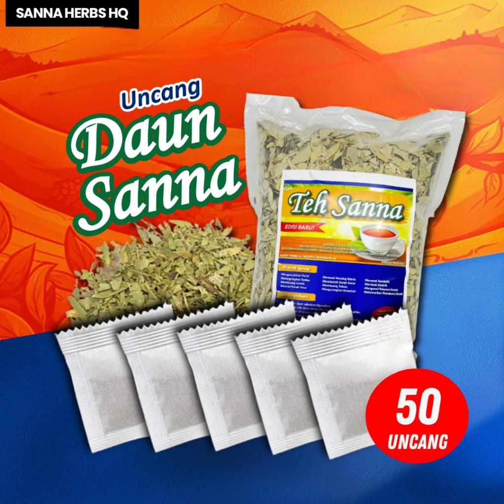 50 Uncang Original Daun Senna Uncang 2.0g Pack Tea Organic Natural l Sanna Tea l 100% Tanpa Campuran