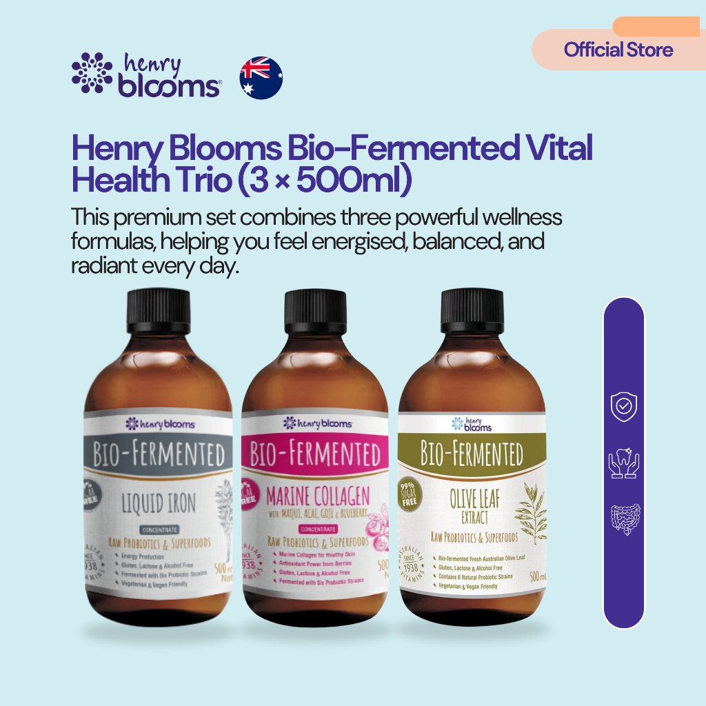 Henry Blooms Bio-Fermented Vital Health Trio (3 x 500ml)