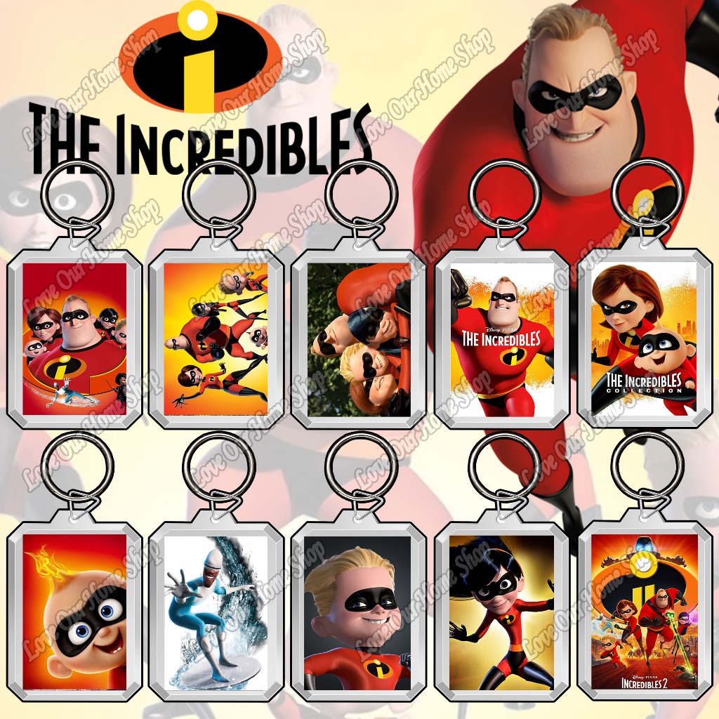 Acrylic Keychain Double Sided DIY, Transparent Keychain Disney Pixar [The Incredibles]