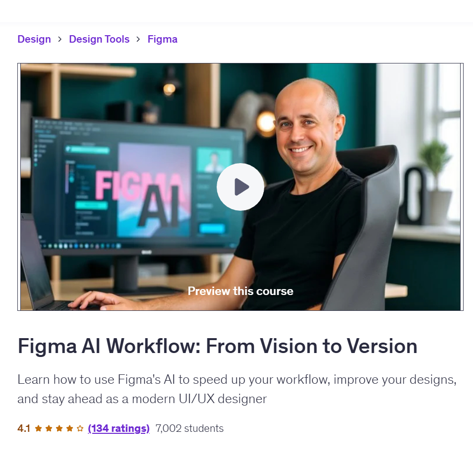 Learn Figma Video Course-Figma AI Workflow: From Vision to Version