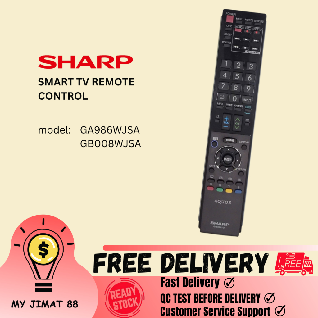 【READY STOCK】SHARP GA986WJSA GB008WJSA SMART TV REMOTE CONTROL