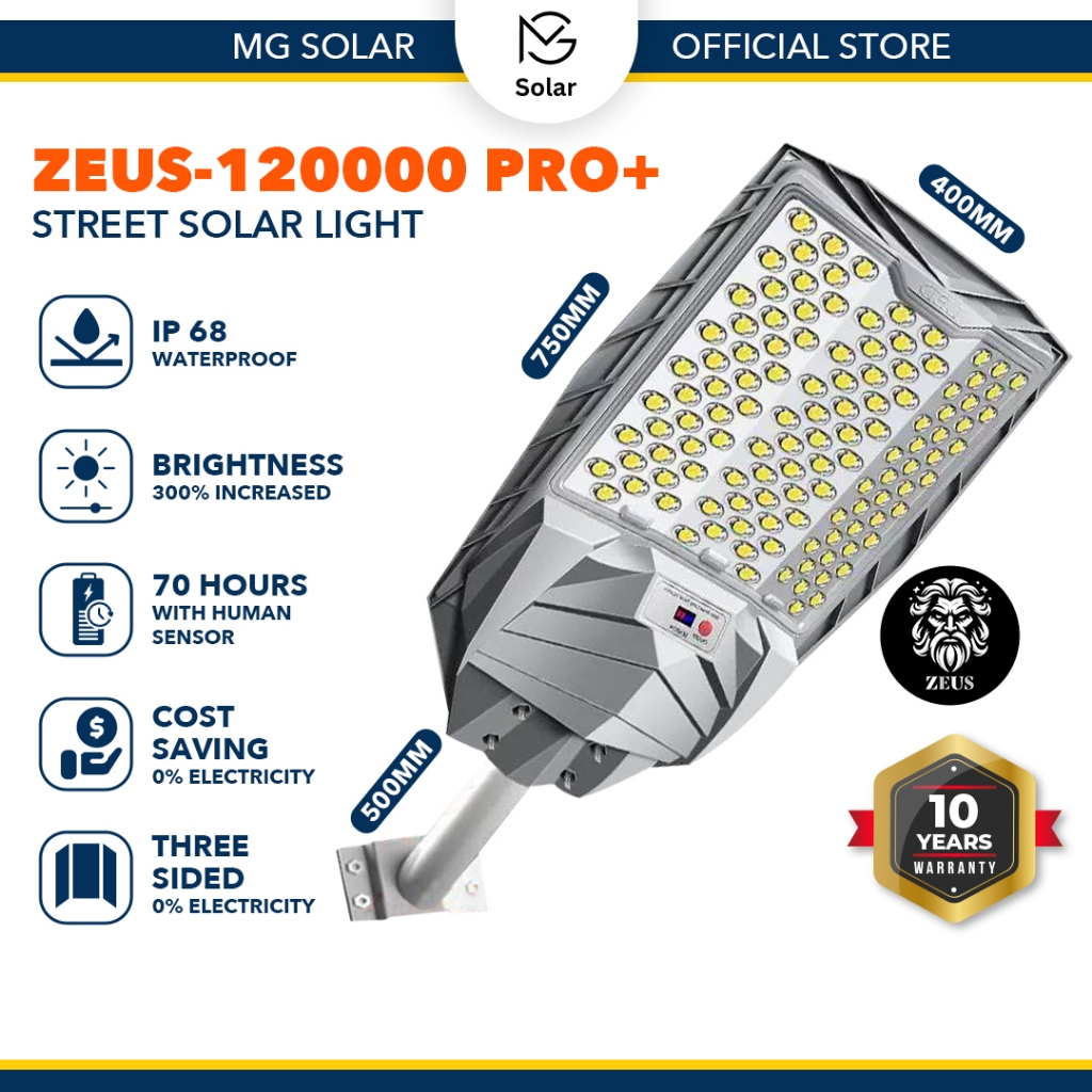 MG - ZUES Lampu Solar Outdoor Waterproof Solar Light Outdoor Lighting IP68 Solar Street Light Solar Lamp 太陽能燈