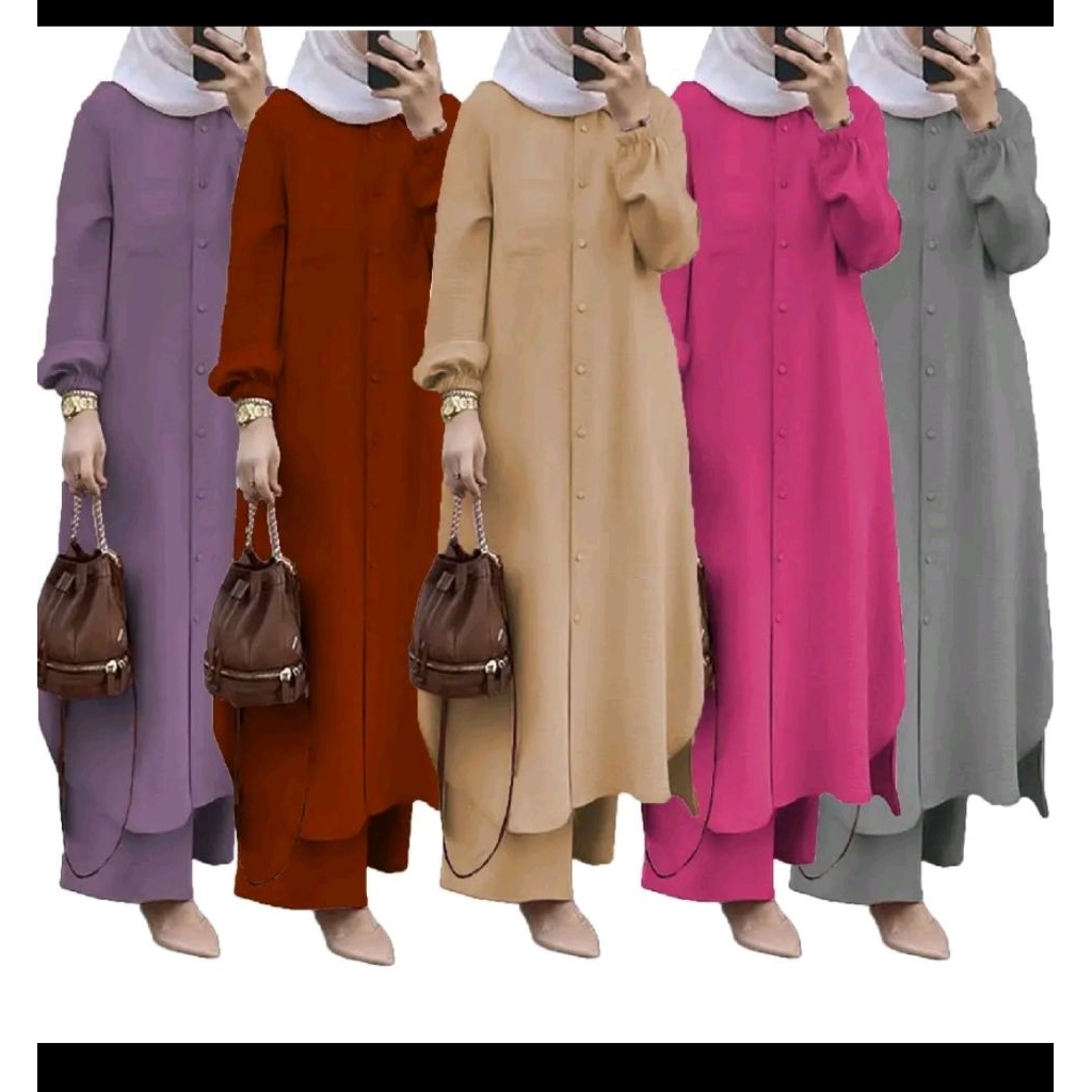 Baju Suit Humaira Muslimah 1 Set Cey Baju Wanita Untuk Umrah Pun Boleh Pkai Size S To 3XL