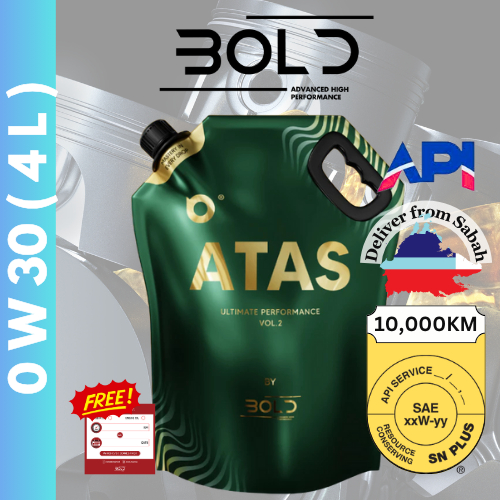 BOLD ATAS [With OSP] 0w30 4L Top Grade API SP Fully Synthetic Engine Oil Car Minyak Hitam Enjin Kereta Honda Toyota