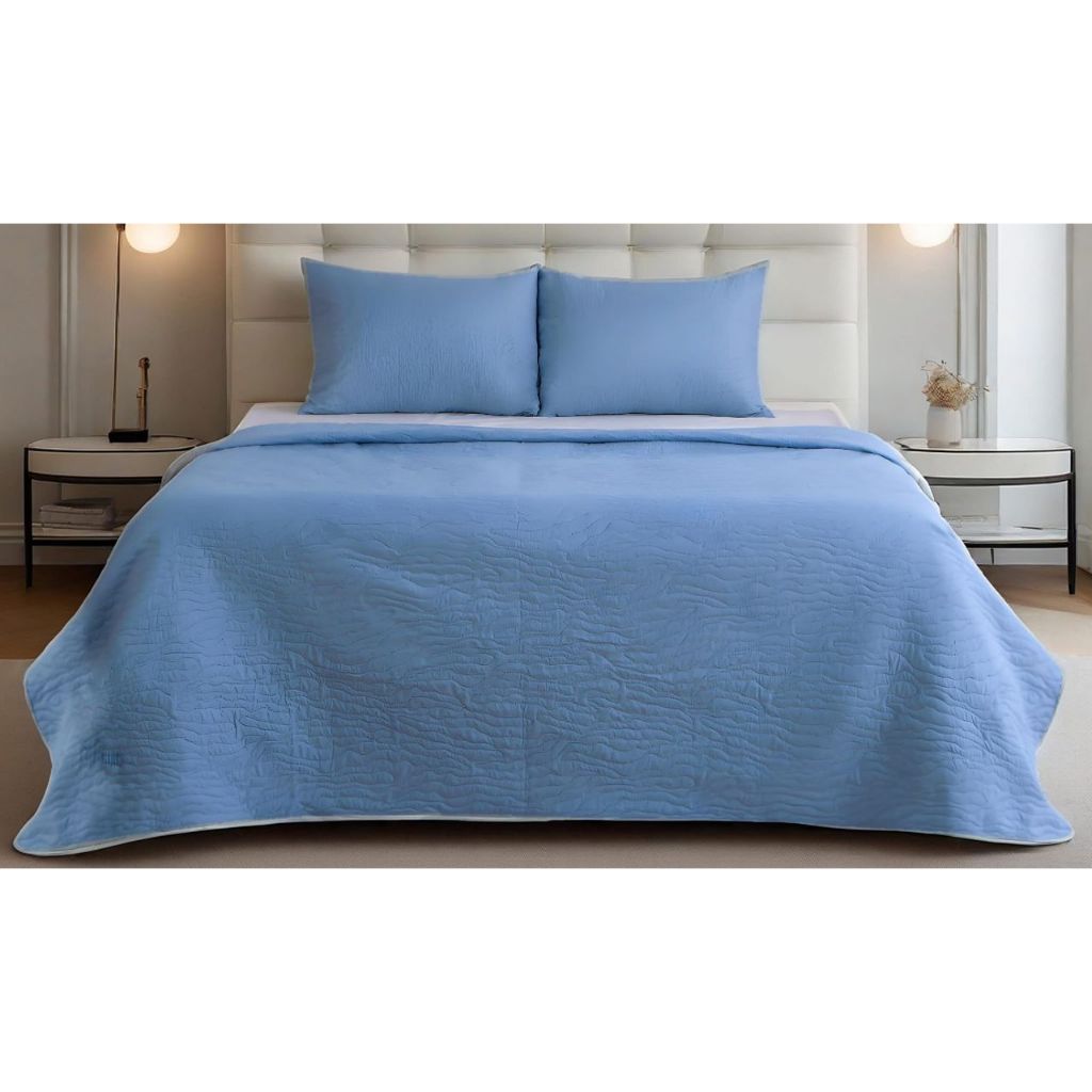 HIG Cadar Patchwork 3-in-1 Set Cadar Queen/King Penyejuk & Boleh Bernafas - Sangat Selesa untuk Tidur Yang Menyegarkan S