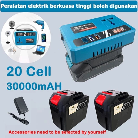 Portable Power Inverters for 20V Battery Inverter 20v to 220v Converter with 4in1 USB,AC Outlet and Type-C FastCharging