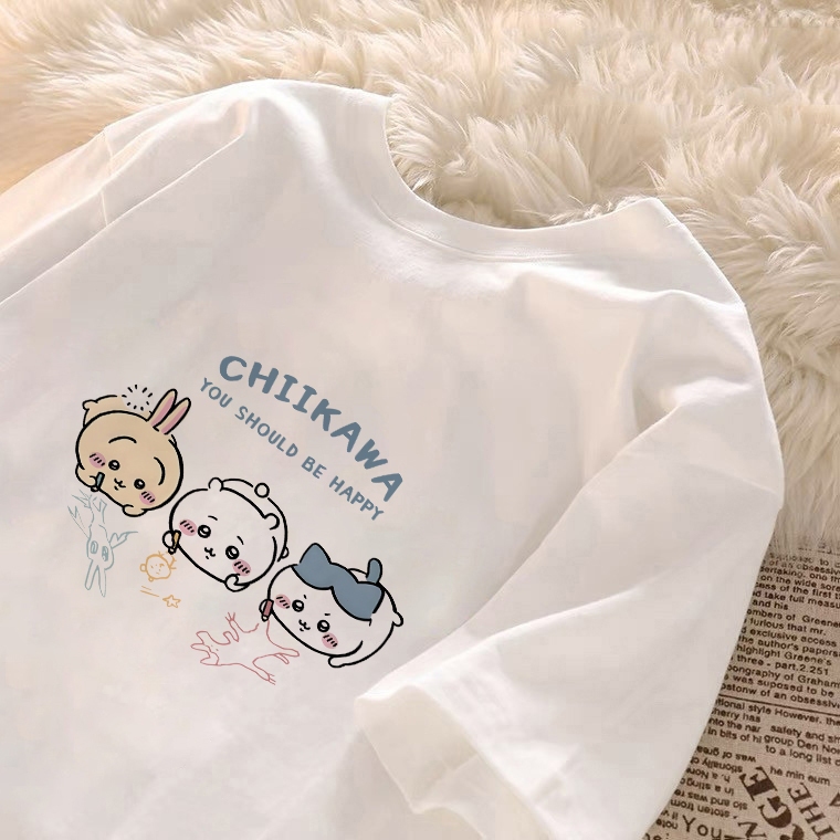 kumikumi Korean-style Retro Cartoon Cute Printed Loose Multifunctional Women's T-shirt