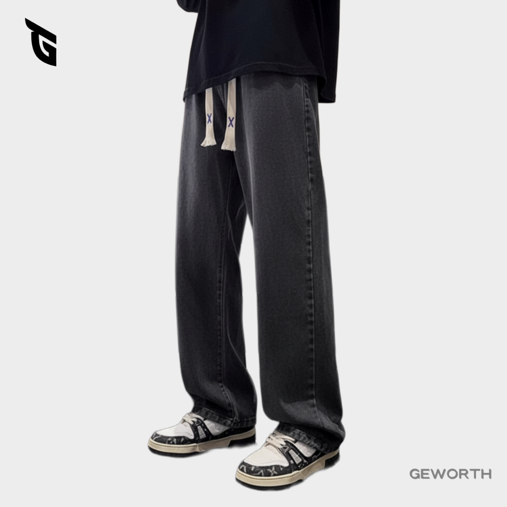 GEWORTH Seluar Jeans Lelaki Men Harem Jeans baggy Jeans men Jeans bootcut men Casual Slim Fit Straight Cut Jeans Denim