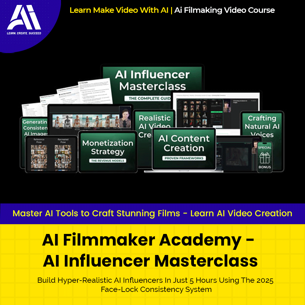 Video Course - AI Filmmaker Academy - AI Influencer Masterclass |  Ai Make Video | Make Video With AI