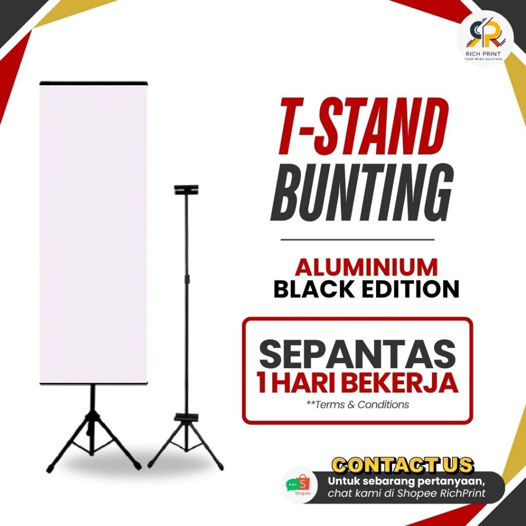 BUNTING STAND SAHAJA, TRIPOD STAND + PEMBERAT, WATER BAG STAND BUNTING (MAX 6FT HEIGHT)