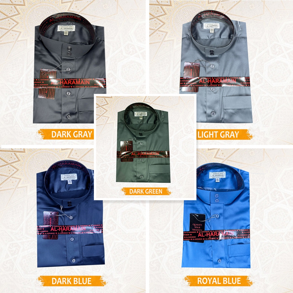 JUBAH AL-HARAMAIN DARI VIETNAM LELAKI100% ORIGINAL PREMIUM QUALITY ( Dark Gray, Light Gray, Dark Blue, Royal Blue)