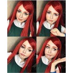 STOK MALAYSIA FIRE RED WIG RAMBUT PALSU COSPLAY WIG RED HAIR cos kushina uzumaki Erza Scarlet cos wi