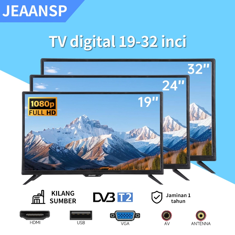 JEAANSP Digital TV 22 24 26 Inch HD LED TV murah Small TV Built-in MYTV 32 40 Smart TV Andriod TV DVBT2