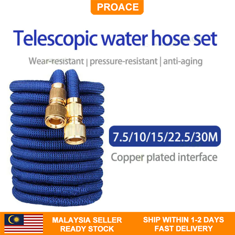 [ Ready Stock ] Hose Pipe High Pressure Garden Irrigation Watering System Car Wash Telescopic Hos Paip Cuci Kereta