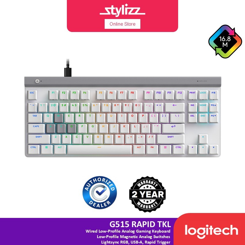LOGITECH G515 RAPID TKL WIRED LOW-PROFILE ANALOG GAMING KEYBOARD - LIGHTSYNC RGB, USB-A, MAGNETIC AN