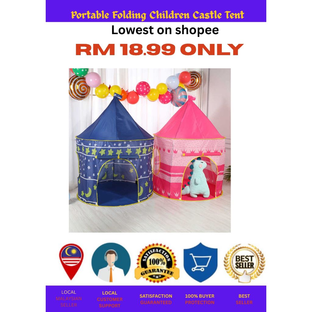 Portable Folding Kids Play Tent Castle Cubby House see