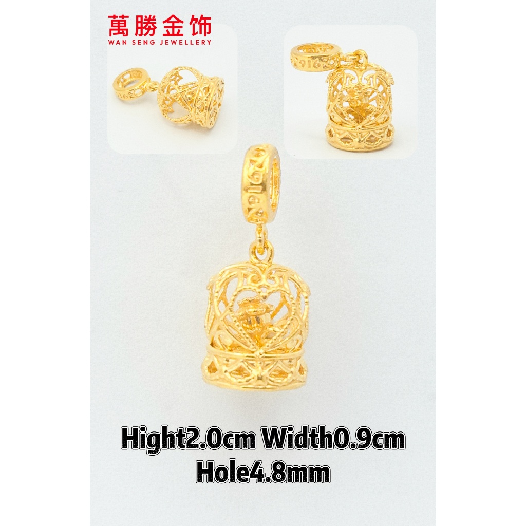 Emas 916 Mahkota Charm Rose Crown Charm 916 Gold 黄金玫瑰皇冠