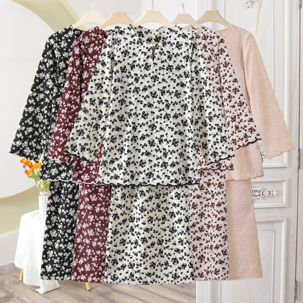 PickOne Fashion BAJU KURUNG MODEN Chiffon ace Plain baju raya 2026 baju kurung viral floral printed D003