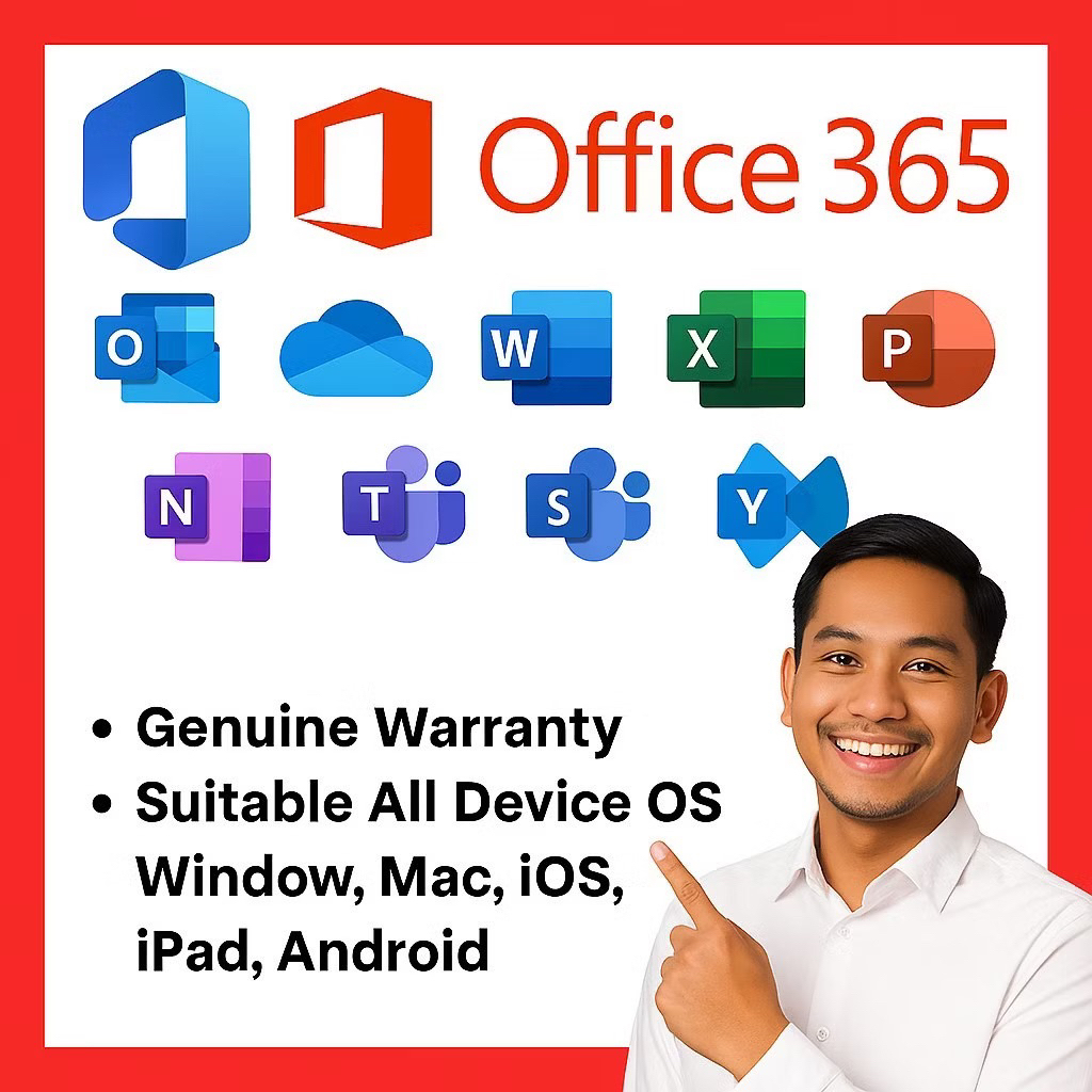Microsoft Office 365 Pro Plus 2019 2021 2026 License Windows 10/11 Compatible Mac Android Smart Phone Pc Laptop
