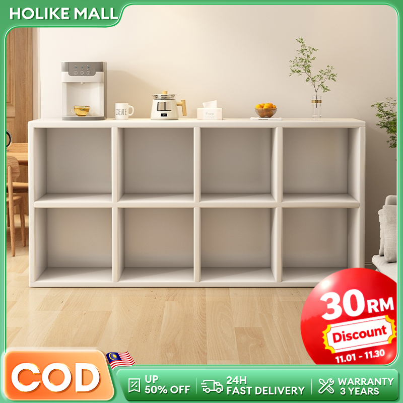Rak Buku DIY Book Shelf Rack Bookcase Stackable Wooden Organizers Almari Penyimpanan Grid Bookshelf 储物柜 收纳柜