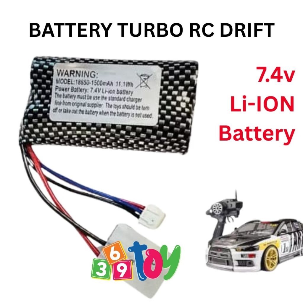 7.4V 1500mAh hight Power Li-ion Battery and Charger RECHARABLE for TURBO RC DRIFT CAR