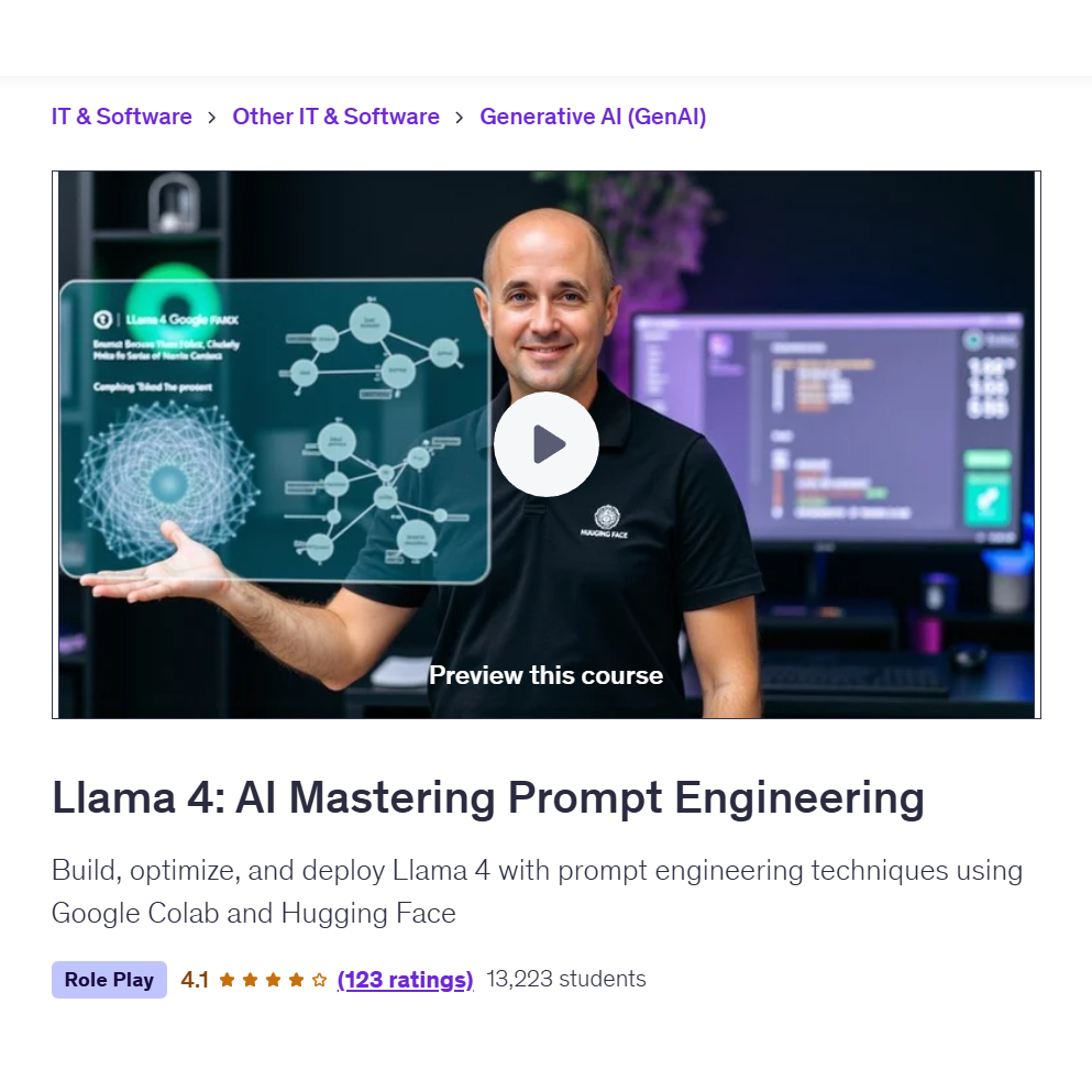 Ai Prompt Video Course- Llama 4: AI Mastering Prompt Engineering | Learn AI Prompt Video Lessons