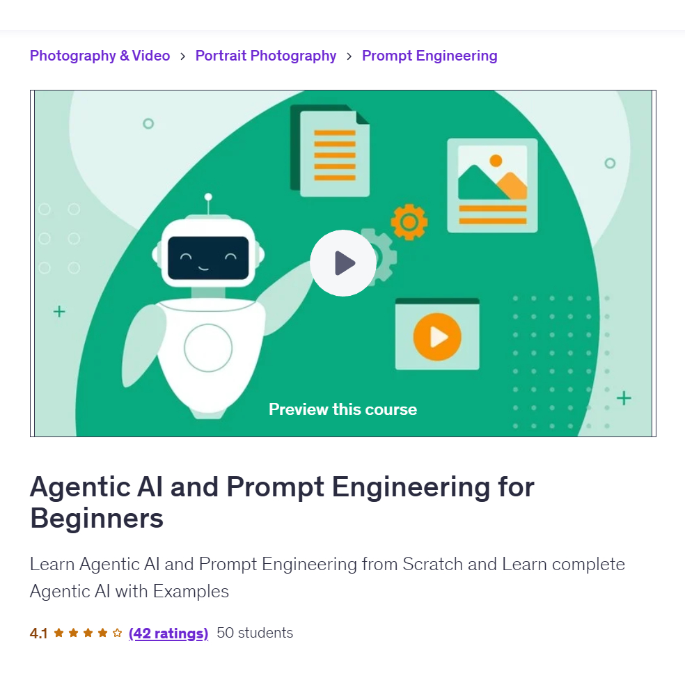 Ai Prompt Video Course-Agentic Ai And Prompt Engineering For Beginners | Learn AI Prompt Video Lessons