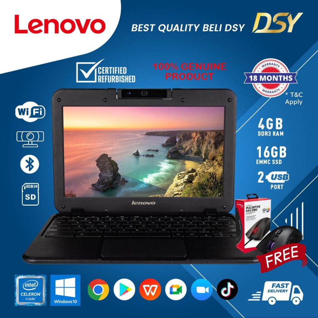 (Warranty 18 Month) LENOVO N22 WINDOW LAPTOP | BUSINESS | STUDY | 4GB RAM | SSD 16GB | HDMI | 11.6 inch |