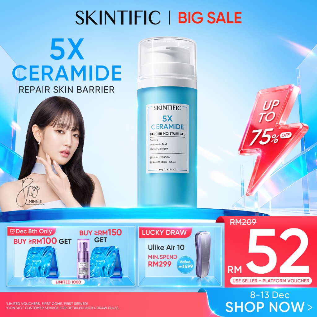 SKINTIFIC 5X Ceramide Barrier Repair Moisture Gel 80g Soothing Moisturizer Skincare Moisturiser Day Night Cream Centella