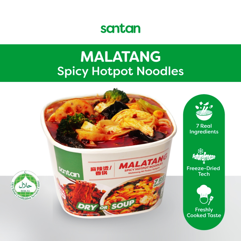 Santan MALATANG Spicy Hotpot Noodles (Soup or Dry) [HALAL Certified] (Contain Beef)