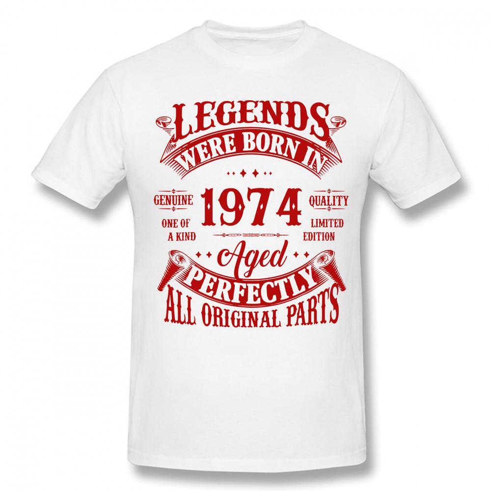Baju-T Legenda Vintaj, Tema Ulang Tahun Ke-49, Lahir Pada Tahun 1974, 49 Tahun, Pakaian Jalanan, Lengan Pendek, Gaya Mus