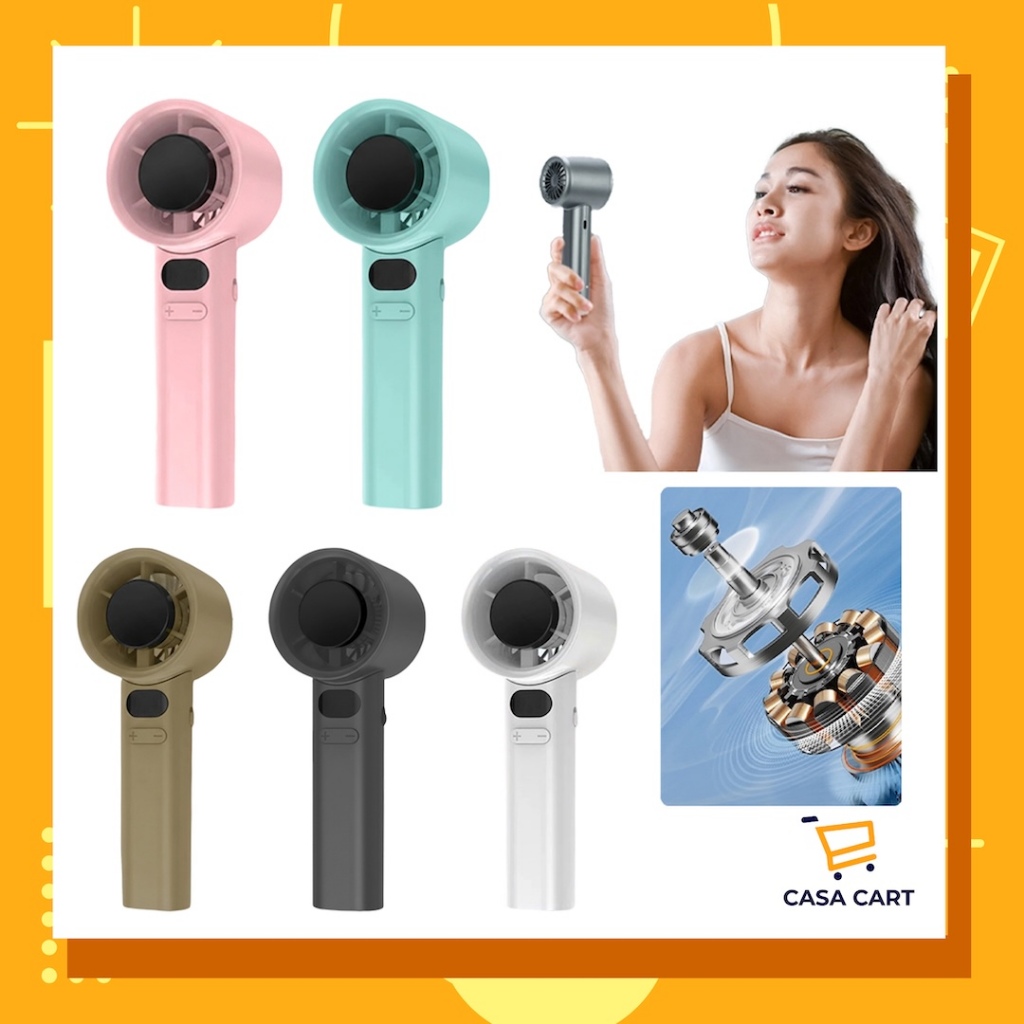 CASA CART Kipas Genggam M11 Kipas Mini Boleh Cas USB Paparan Nombor 120 Kelajuan Turbo Berkuasa Untuk Kegunaan Pejabat