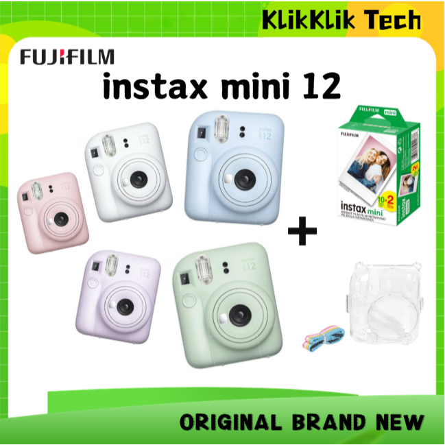 【IN STOCK IN KL】ORINGINAL Fujifilm instax mini 12 camera/with instax film/with case + 1 year warranty brand new