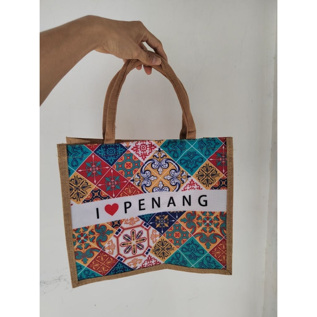Penang Guni Tote Bag Large Size PENANG Souvenir Hand Bag