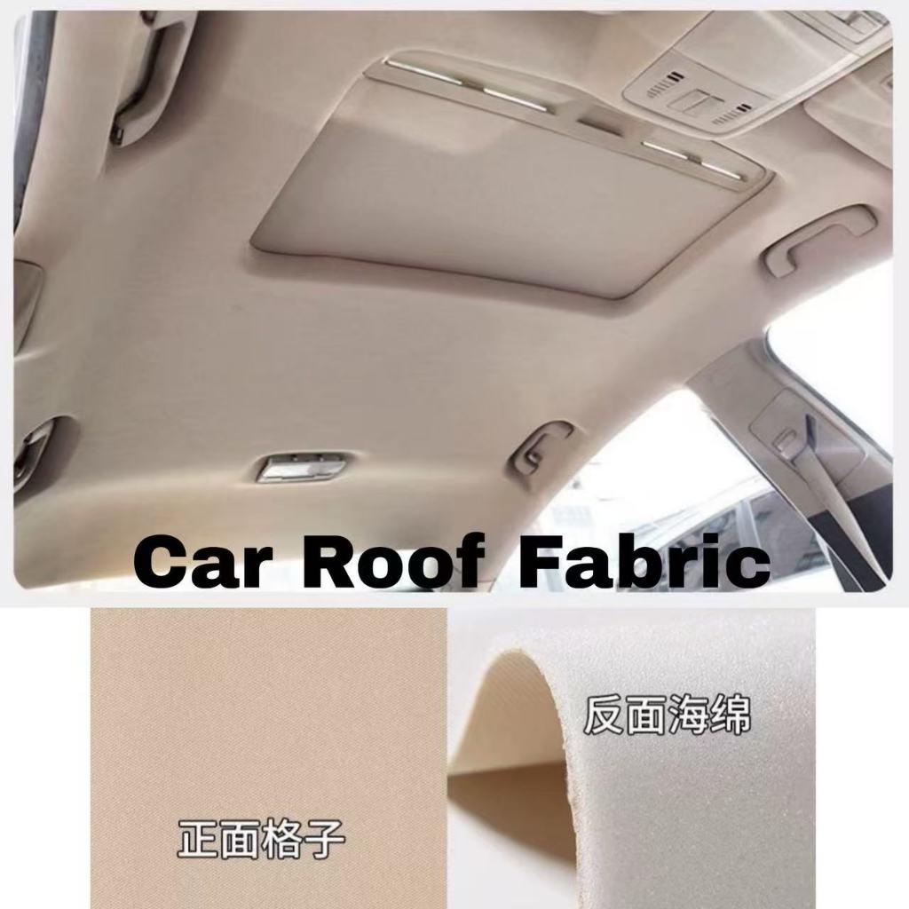 Ready Stock Penang 1Meter Car Rooftop Fabric With Sponge Kain Bumbung Kereta Dengan Span BMW Audi Mercedes