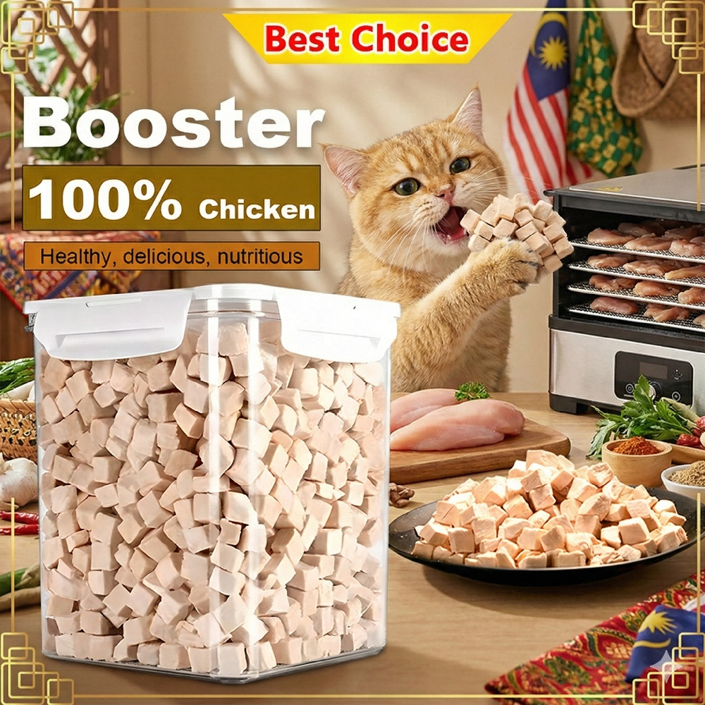 PET Booster Gemuk Gemok Freeze Dried Chicken Salmon Fish Krill Pet Treat High Protein Makanan Kucing Cat Dog