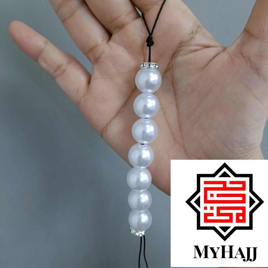 Tasbih Tawaf 7 Butir Saiz Besar Manik Pearl Beads Haji Umrah