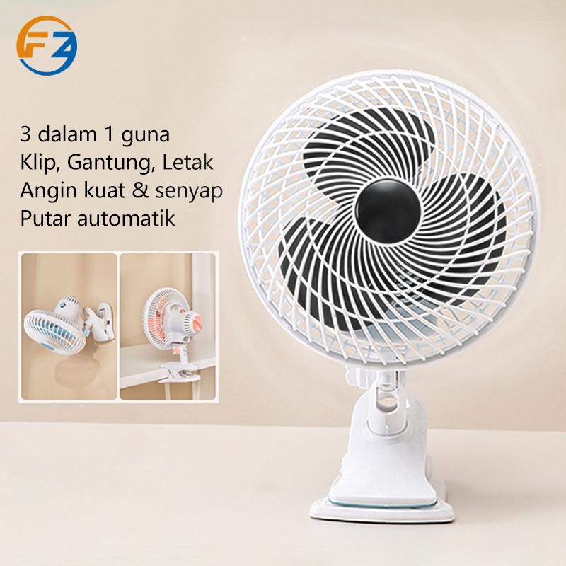 NEW 25W 180MM 3 In 1 Clip Fan Strong Wind Protable Adjustable Table Clip Fan Wall Fan Low Noise 2 Pin Plug Kipas Meja