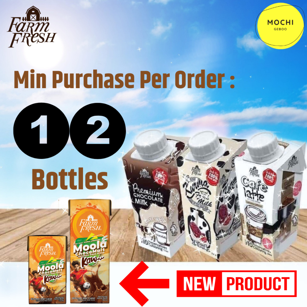[ MIN PURCHASE : 12 BOTTLES ] [NEW PRODUCT] FARM FRESH 200ml UHT Milk Chocolate SB Mango MB Yogurt