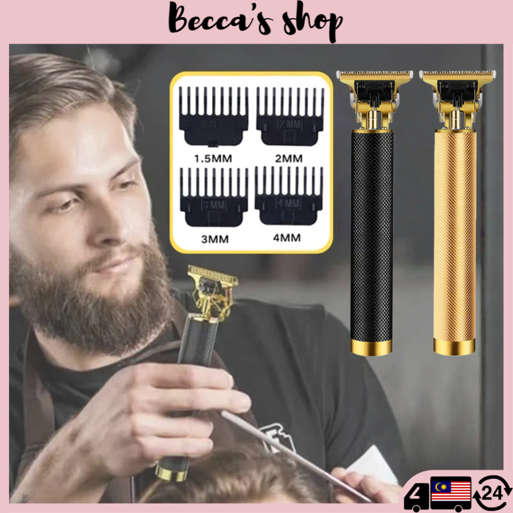 Electric Hair Trimmer Clipper Cordless USB Rechargeable Mustache Shaver Haircut Machine Mesin Rambut