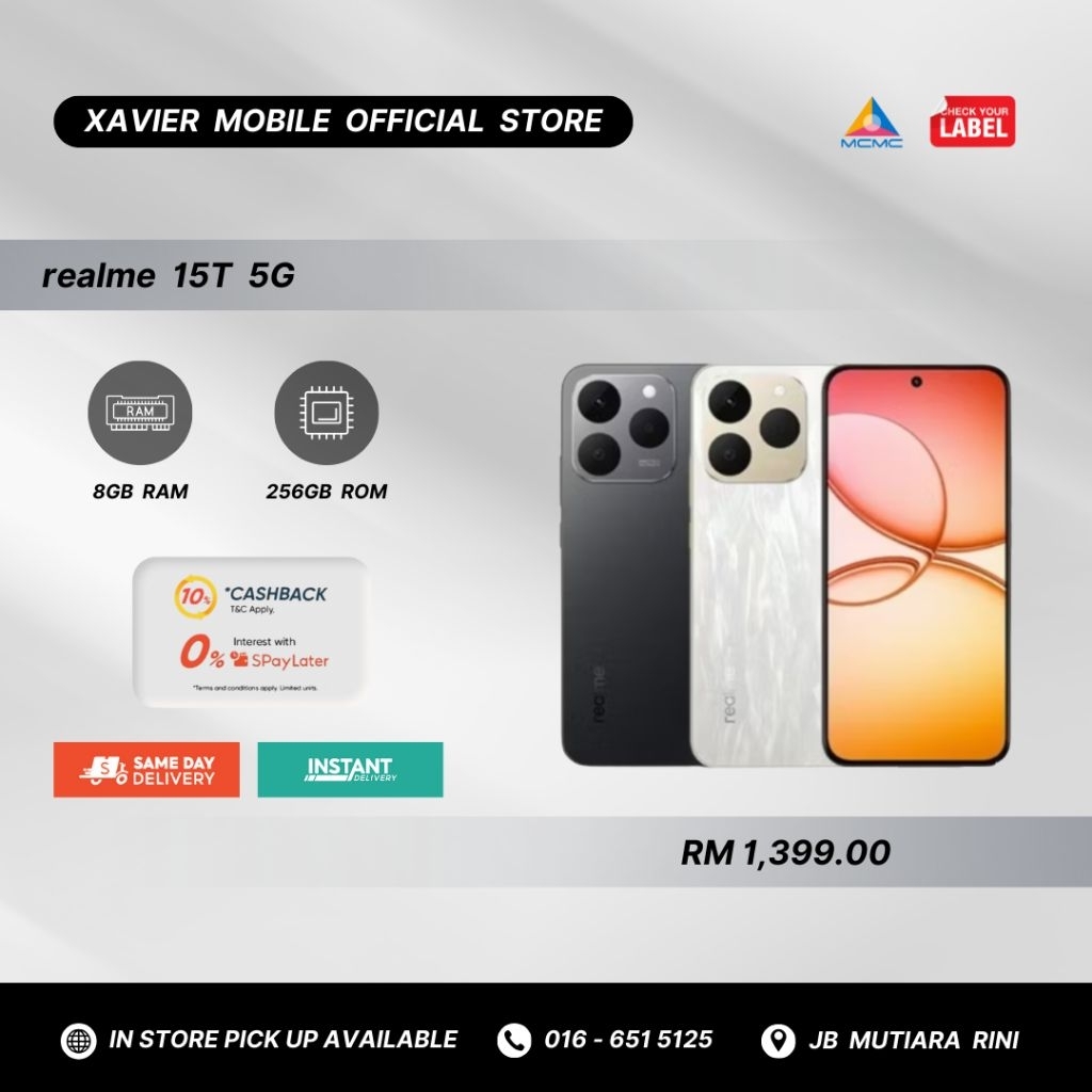 realme 15T 5G | 8GB + 256GB | 12GB + 256GB | 6,000mAh Battery | 45W Fast Charging